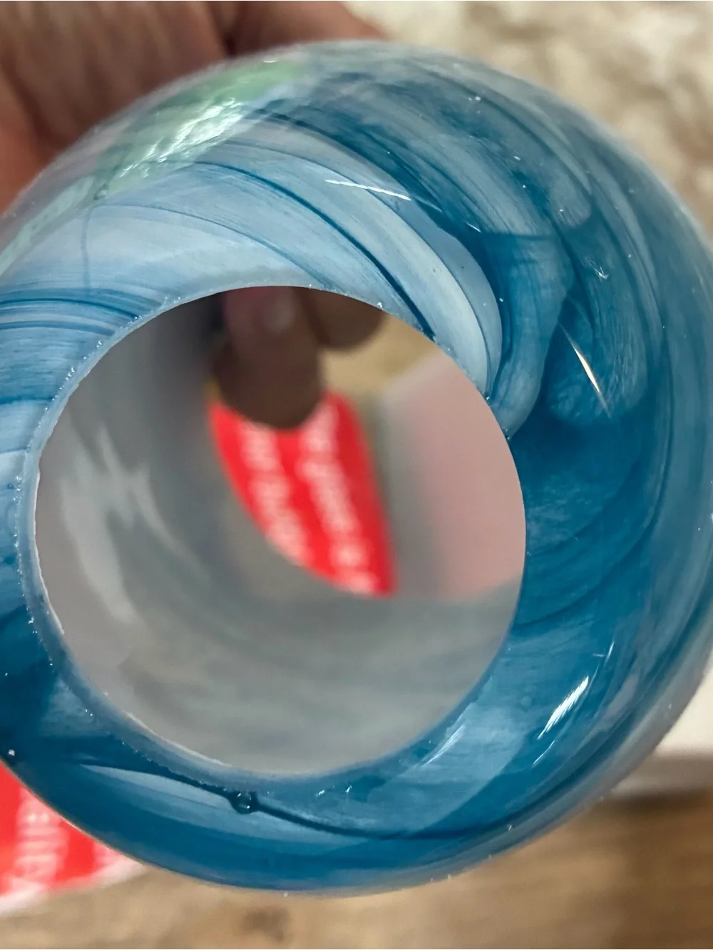 Vinew Blue Marble Hand Blown Glass Pendant Light Shade 8 in Art Glass